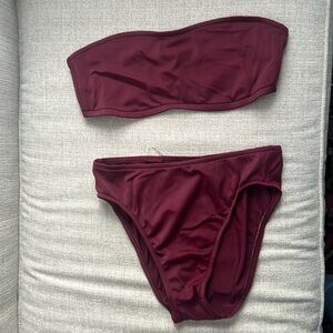 J Crew Bikini top sz 12 bottom sz 10 maroon